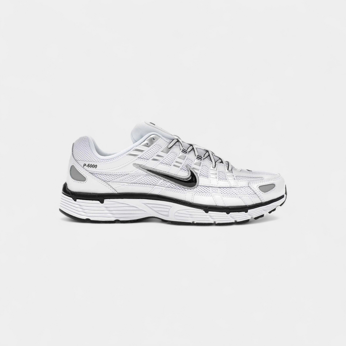 Nike P-6000 White Metallic Silver Black