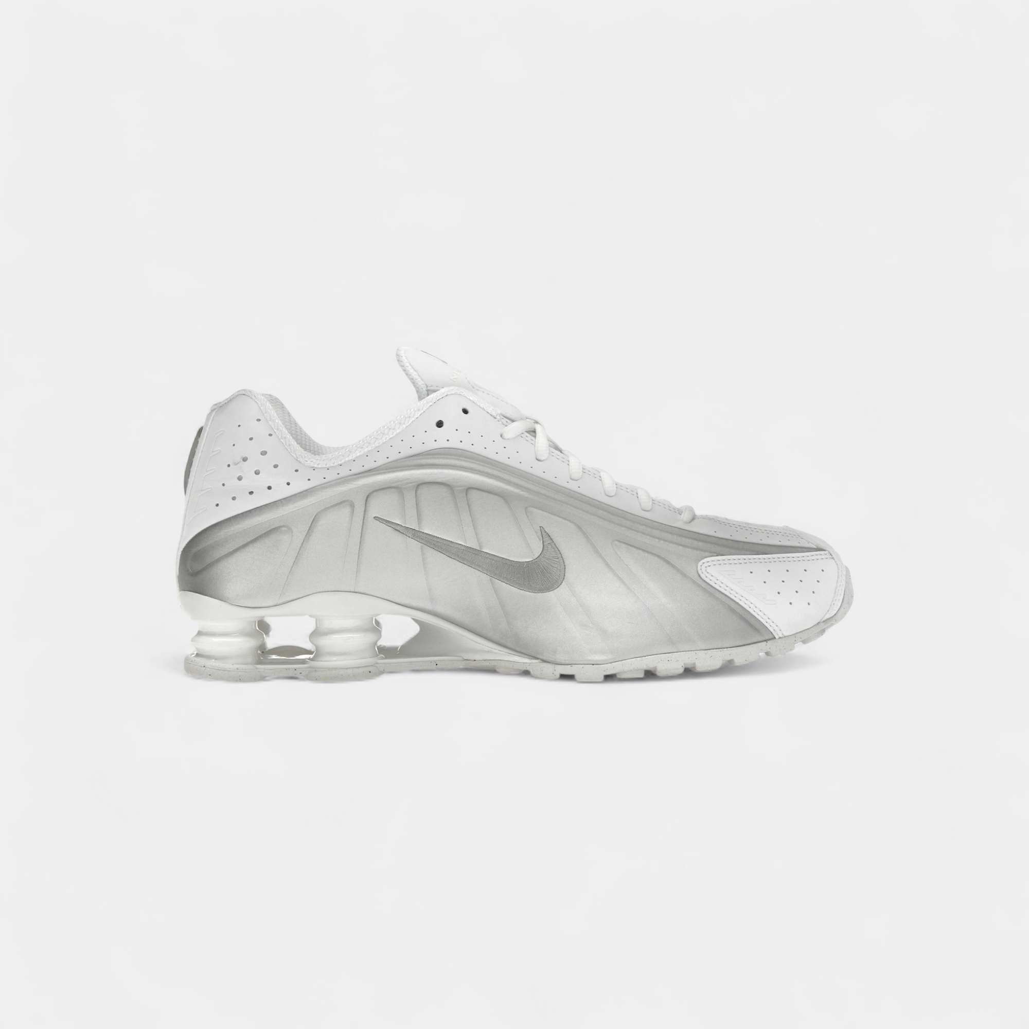 Nike Shox R4 White Bright Crimson Metallic Silver