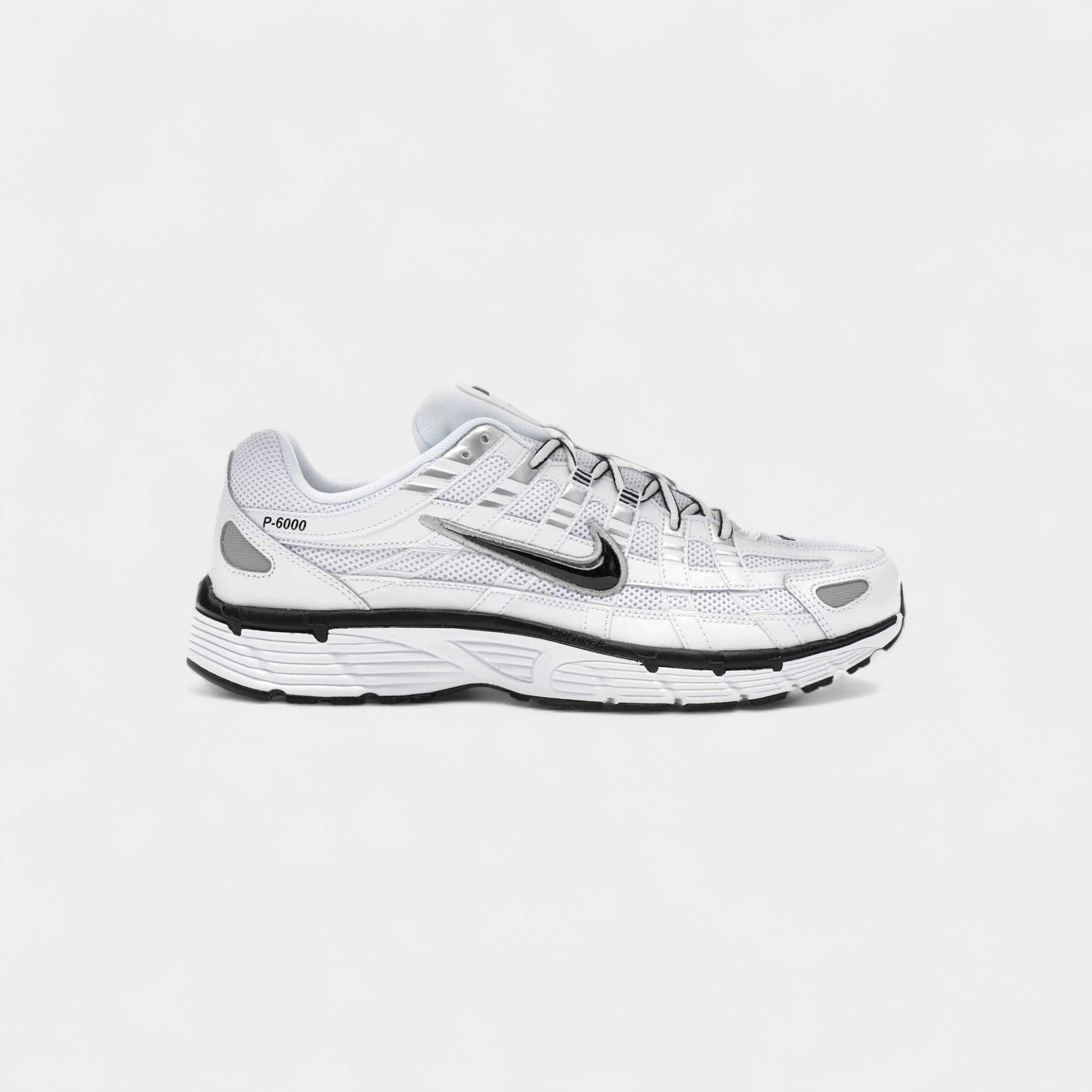 Nike P-6000 White Metallic Silver Black