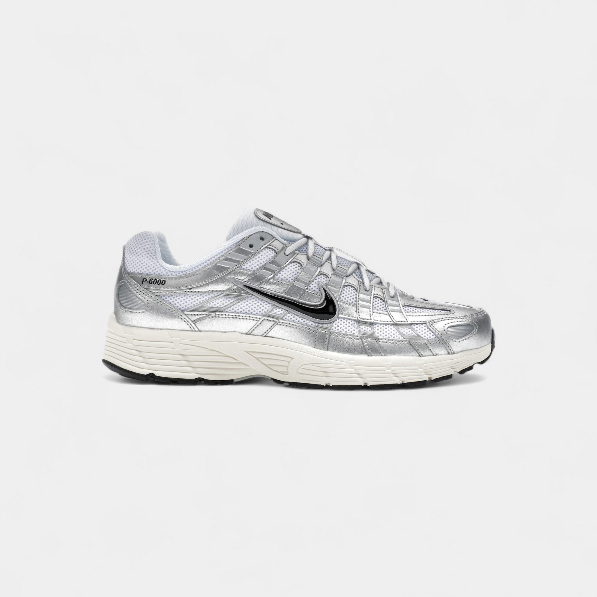 Nike P-6000 White Metallic Silver Flat Silver Black