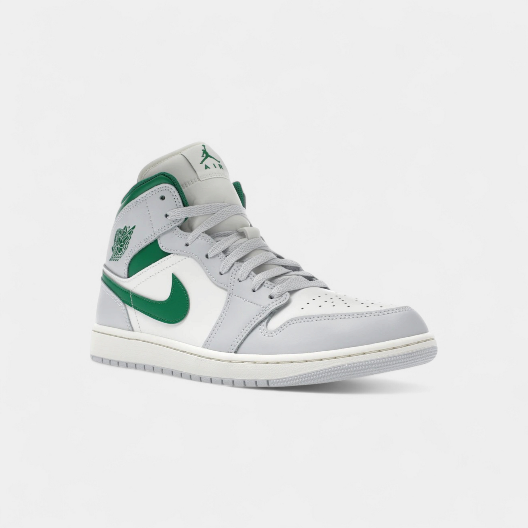 Jordan 1 Mid White Pure Platinum Pine Green