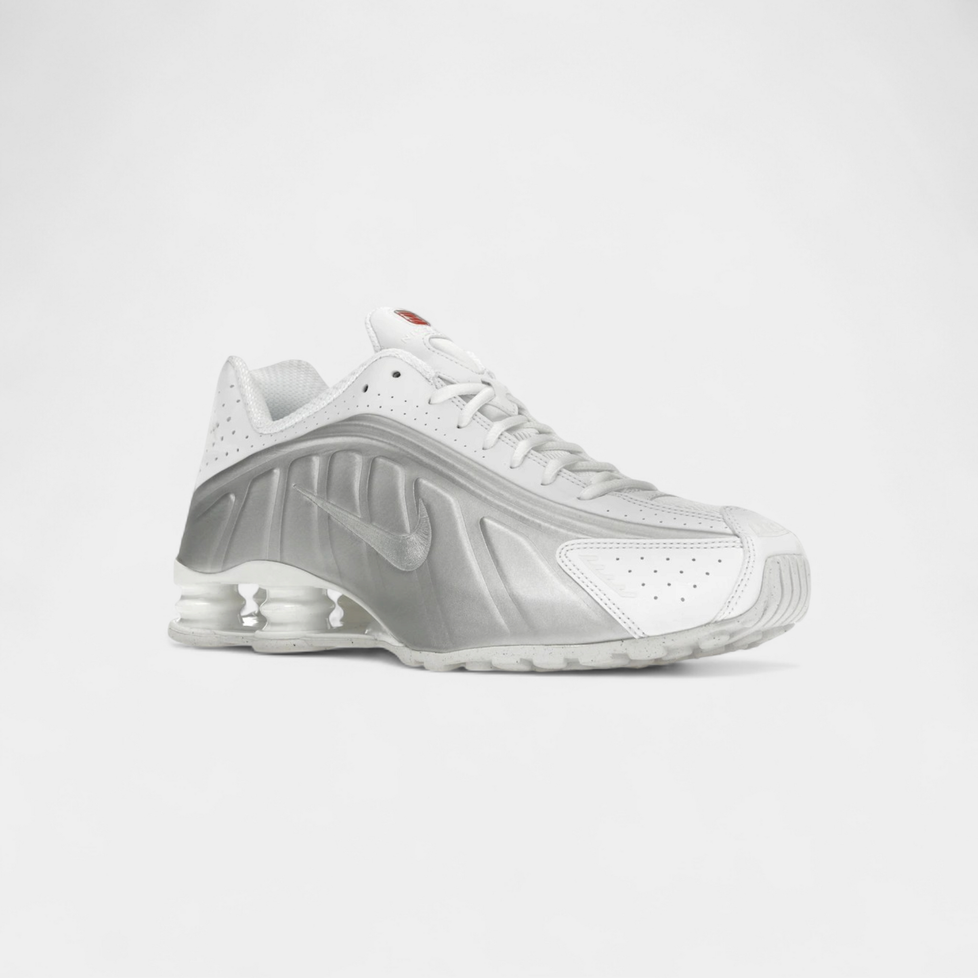 Nike Shox R4 White Bright Crimson Metallic Silver