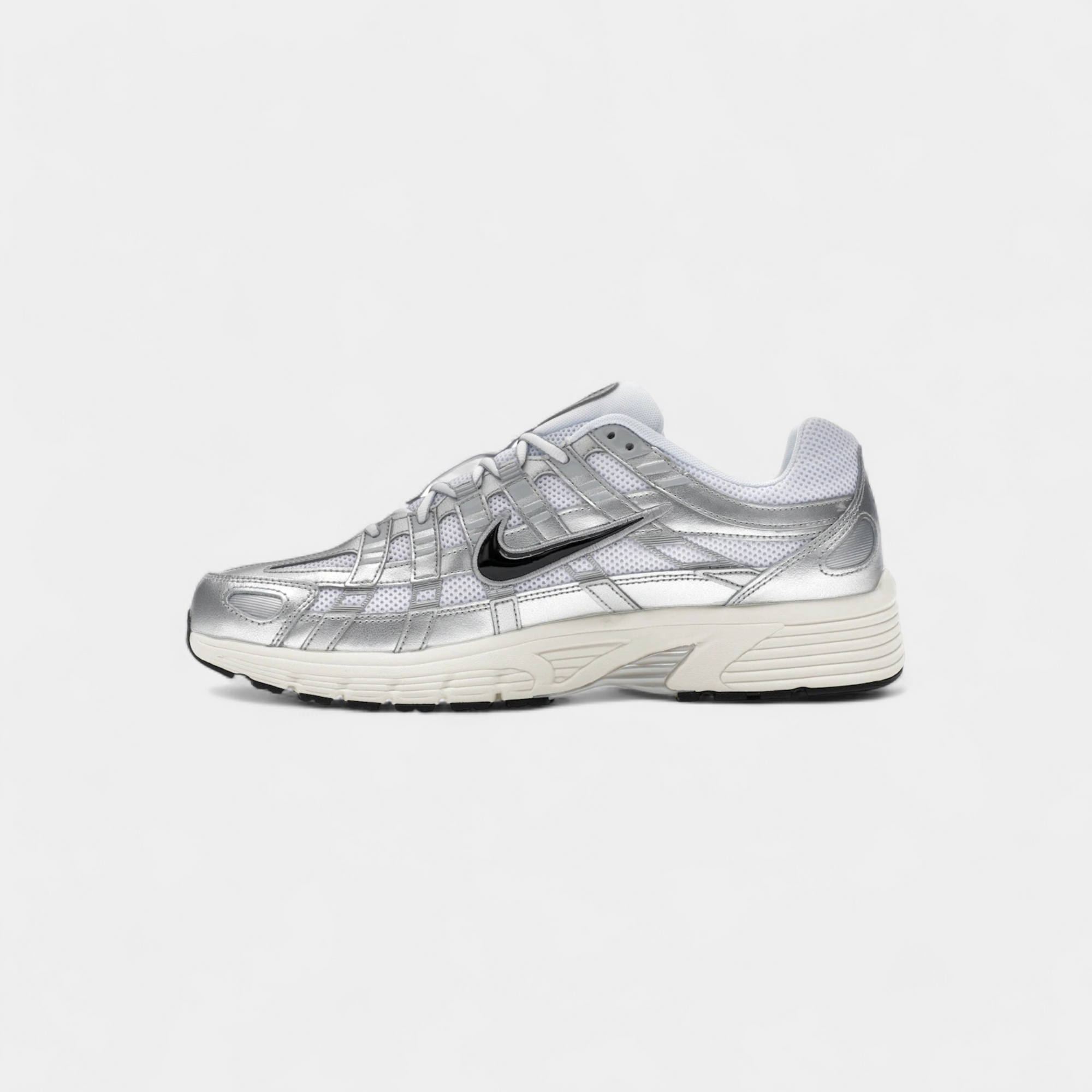 Nike P-6000 White Metallic Silver Flat Silver Black