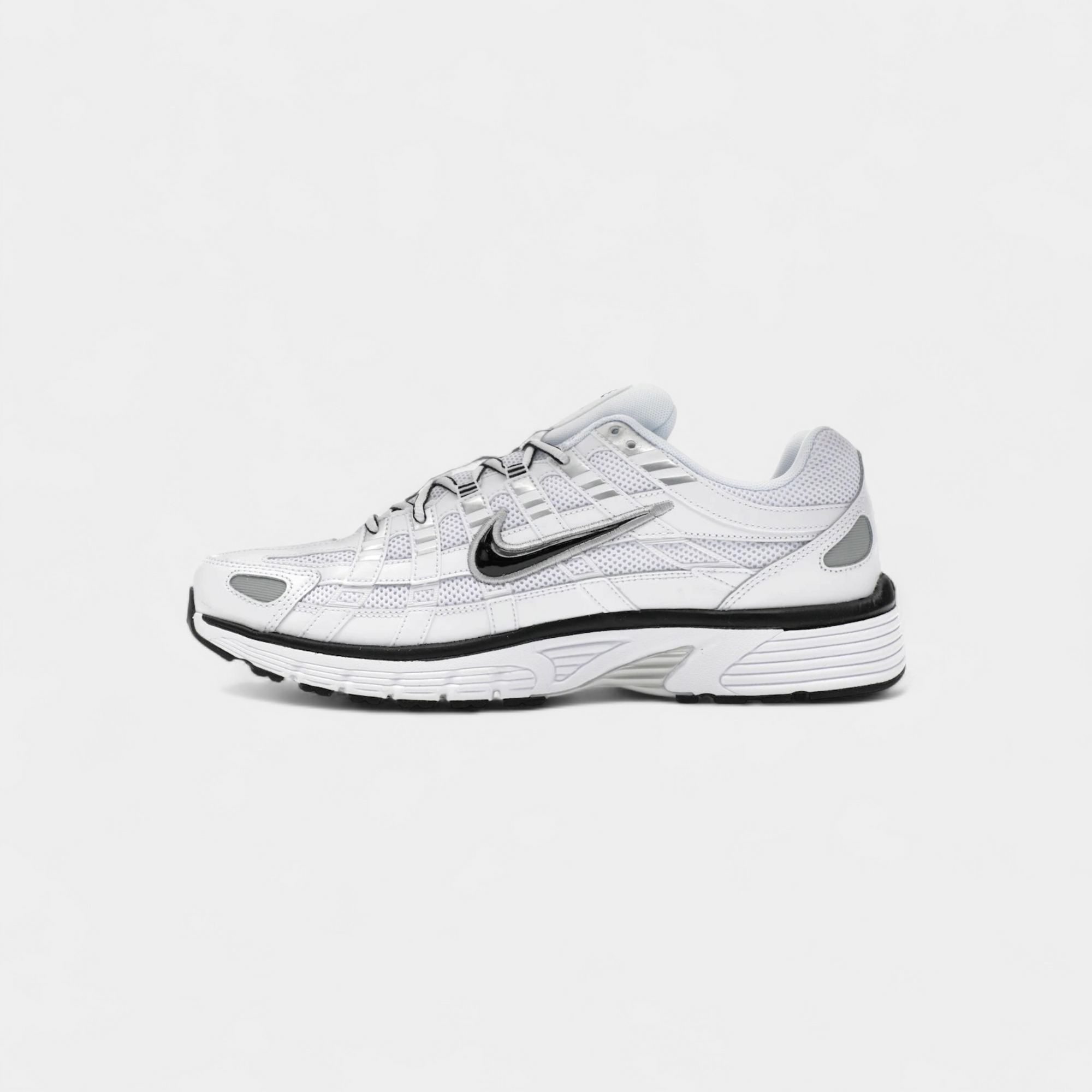 Nike P-6000 White Metallic Silver Black