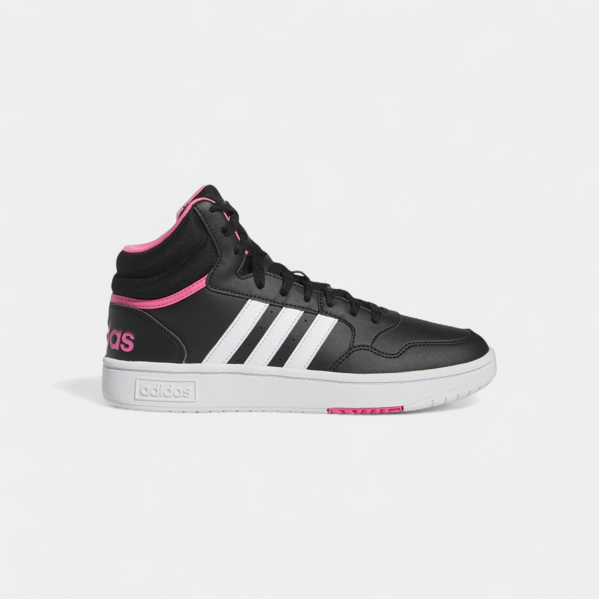 adidas Hoops 3.0 Mid Core Black Cloud White Pink Fusion (Women's)