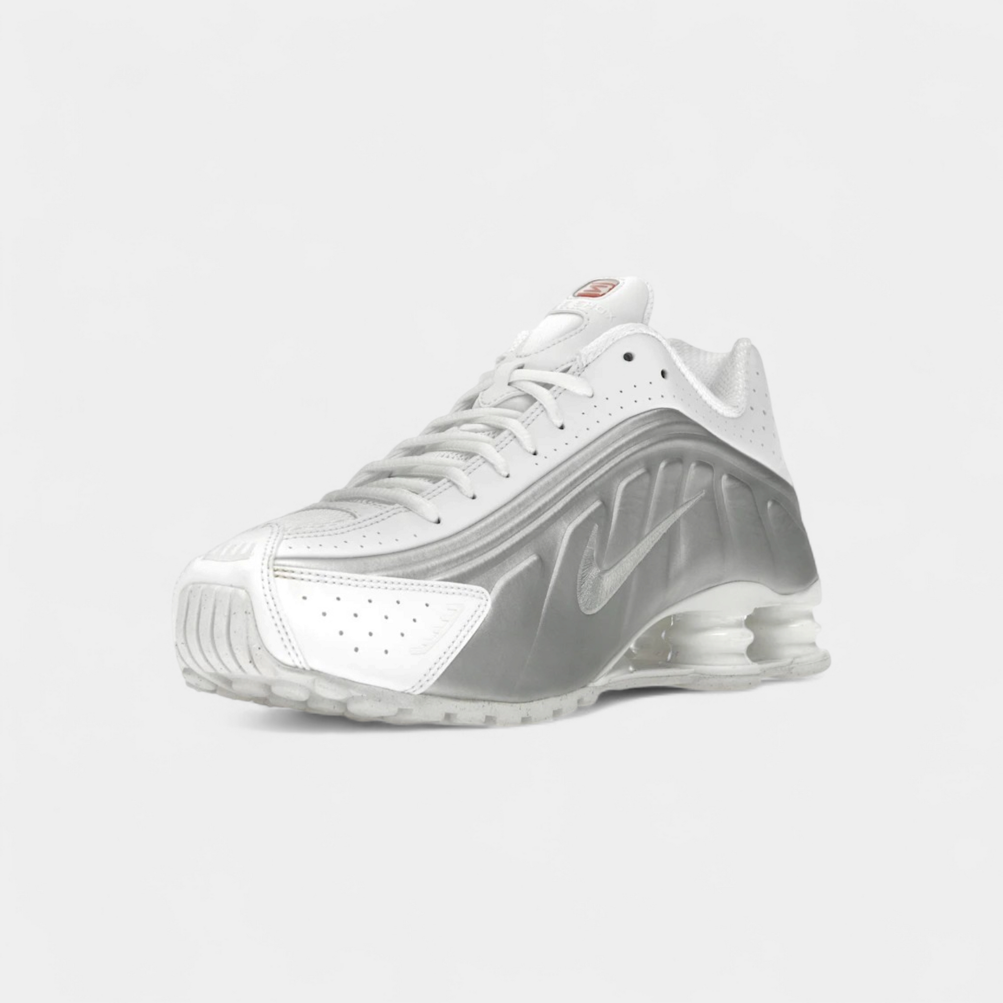 Nike Shox R4 White Bright Crimson Metallic Silver