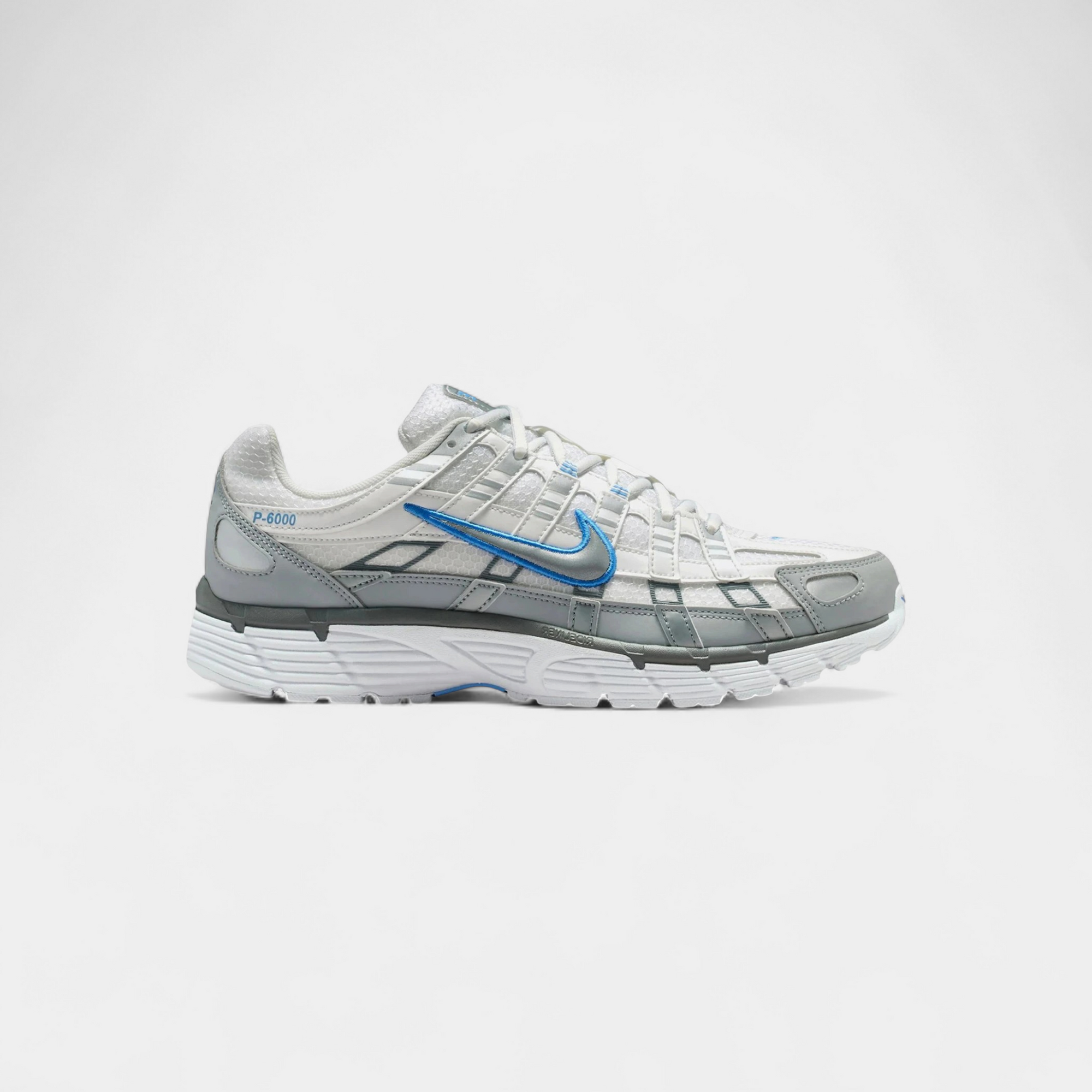 Nike P-6000 White Metallic Silver Blue