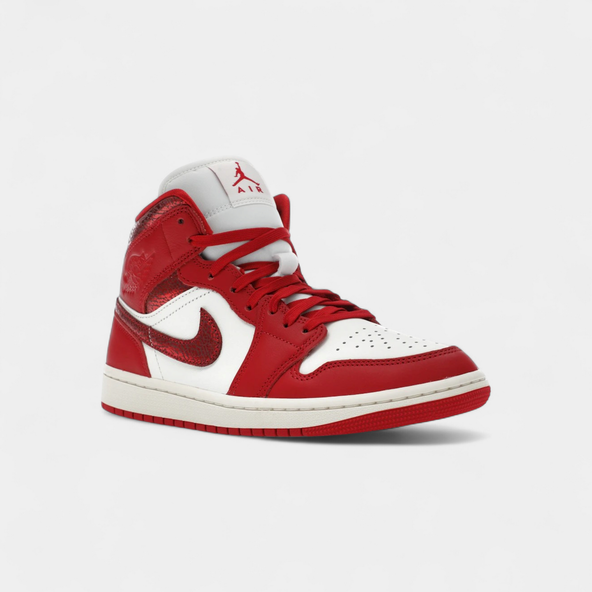 Jordan 1 Mid SE Red Cracked Leather (Women's)