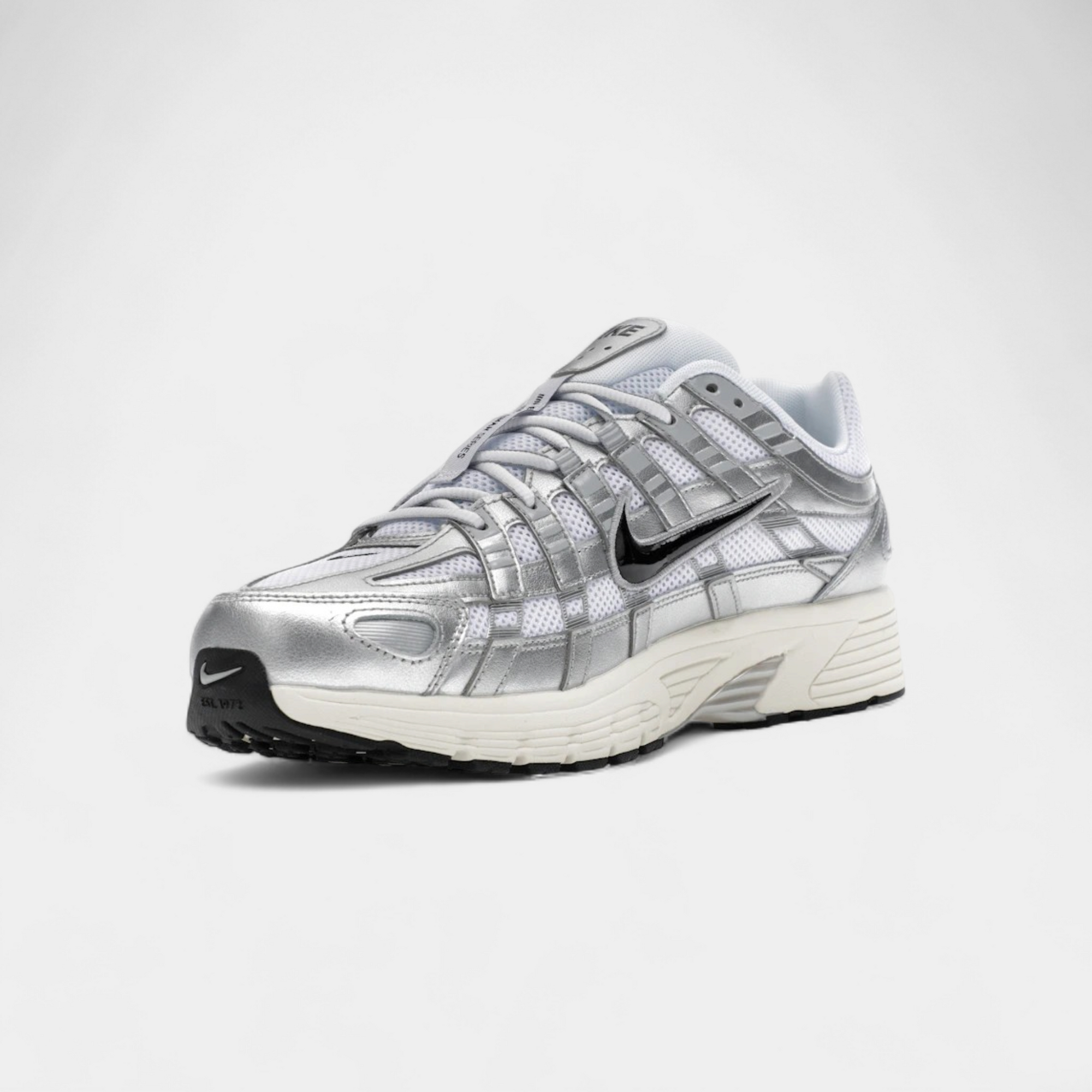 Nike P-6000 White Metallic Silver Flat Silver Black