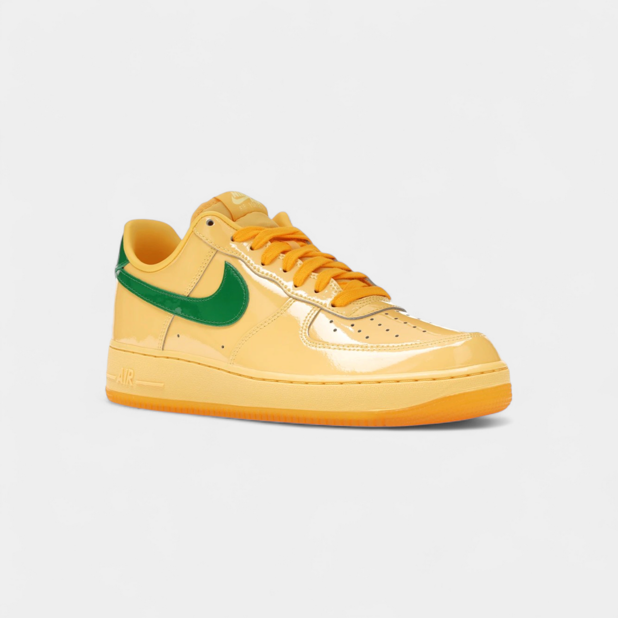 Nike Air Force 1 Low Patent Leather Topaz Gold Pine Green