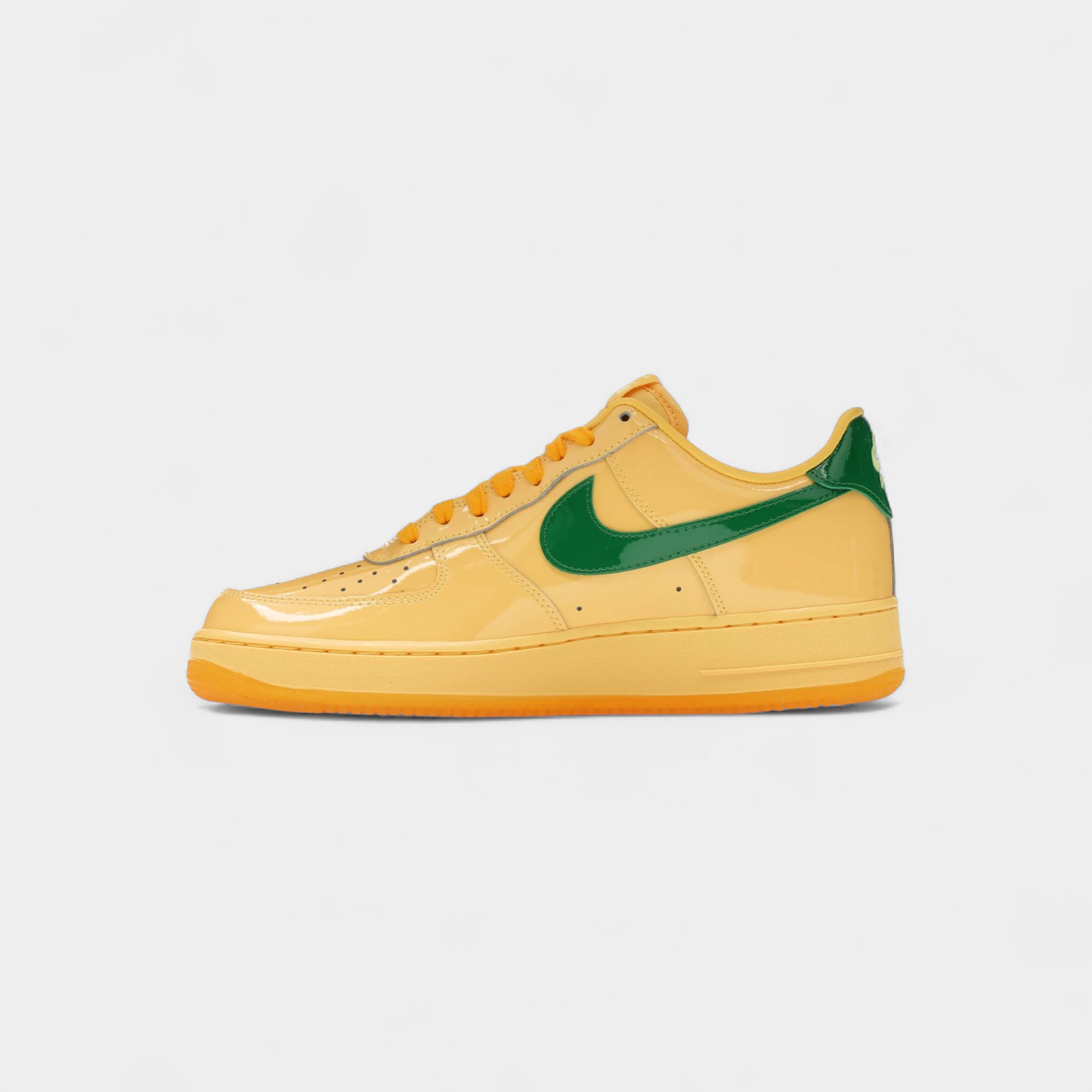Nike Air Force 1 Low Patent Leather Topaz Gold Pine Green