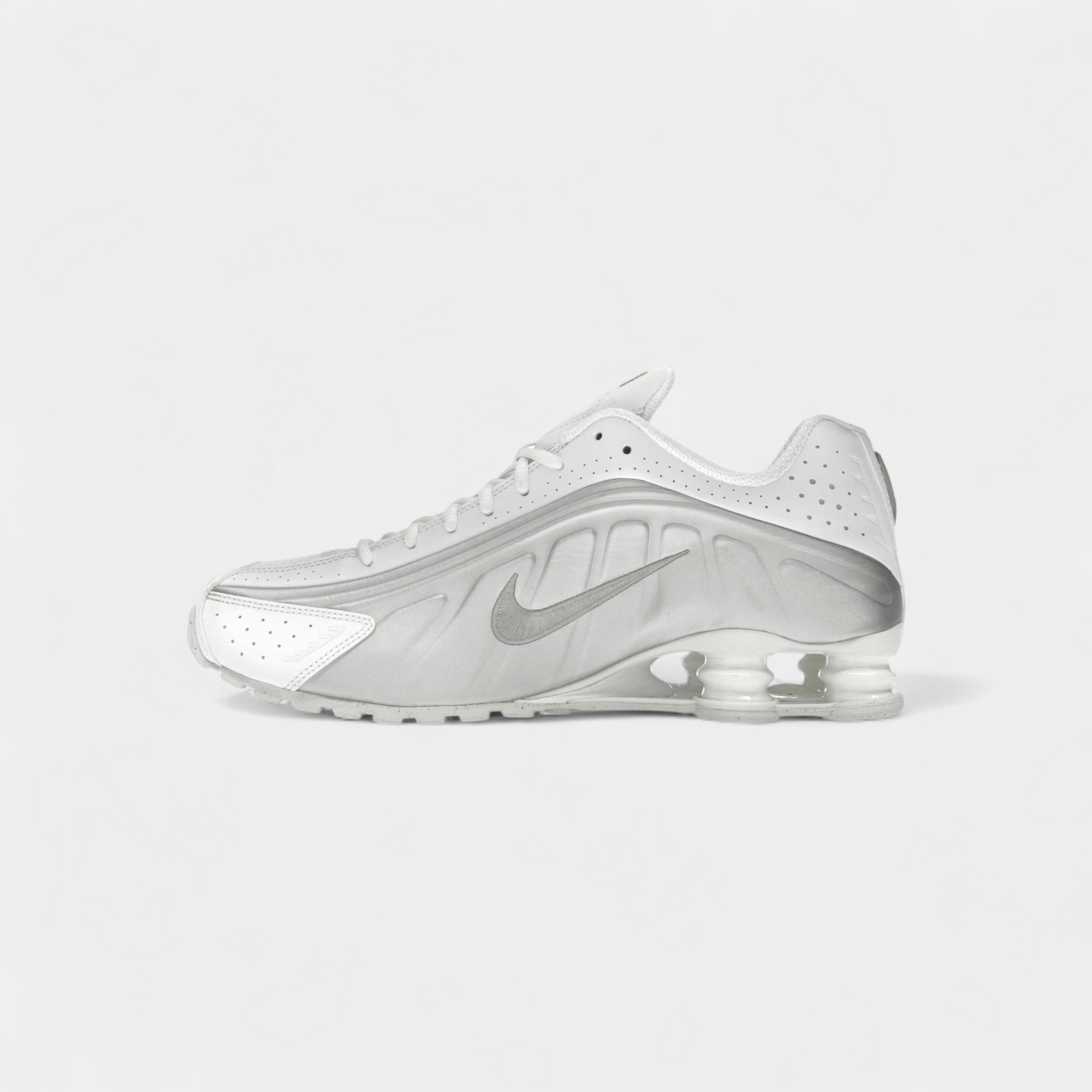 Nike Shox R4 White Bright Crimson Metallic Silver