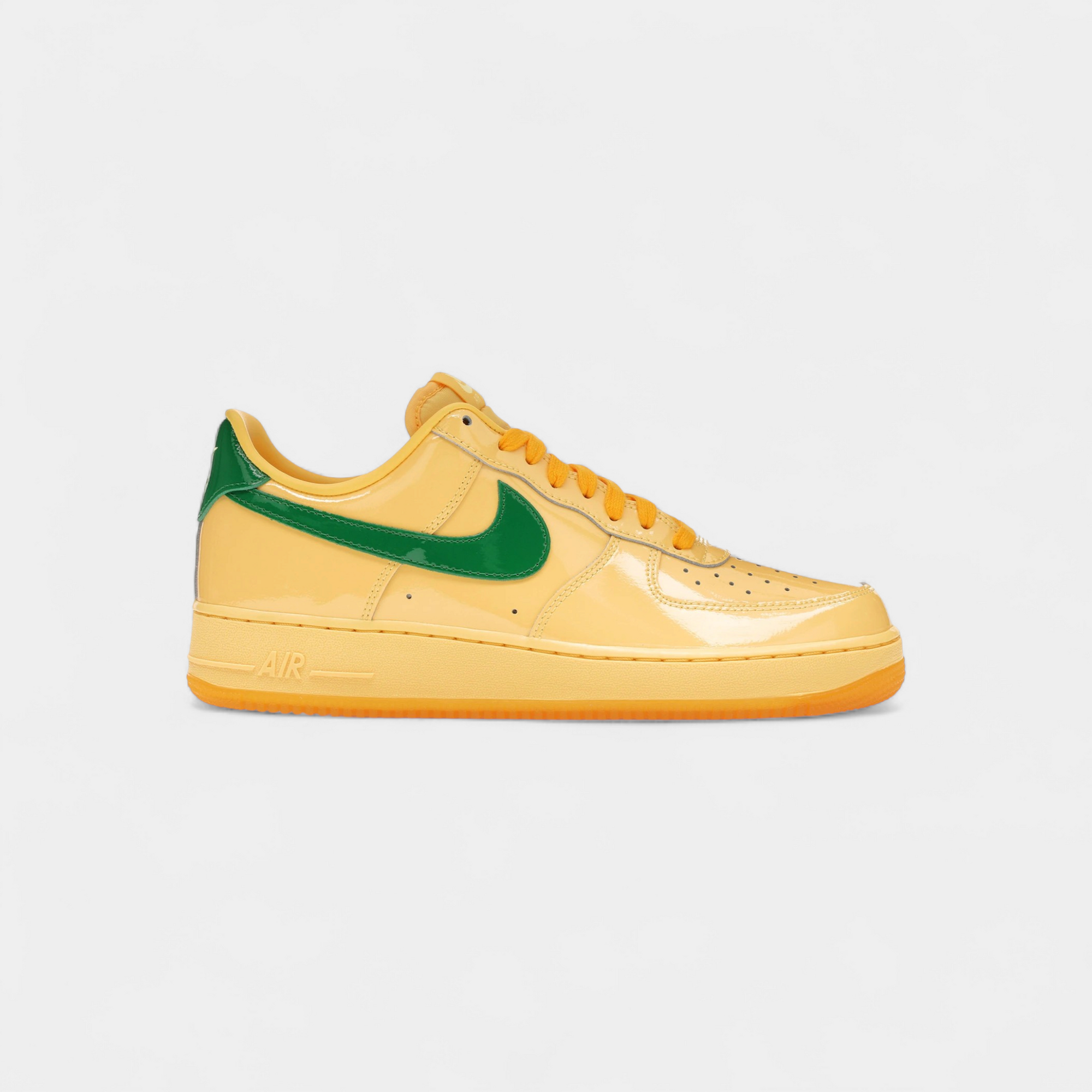 Nike Air Force 1 Low Patent Leather Topaz Gold Pine Green