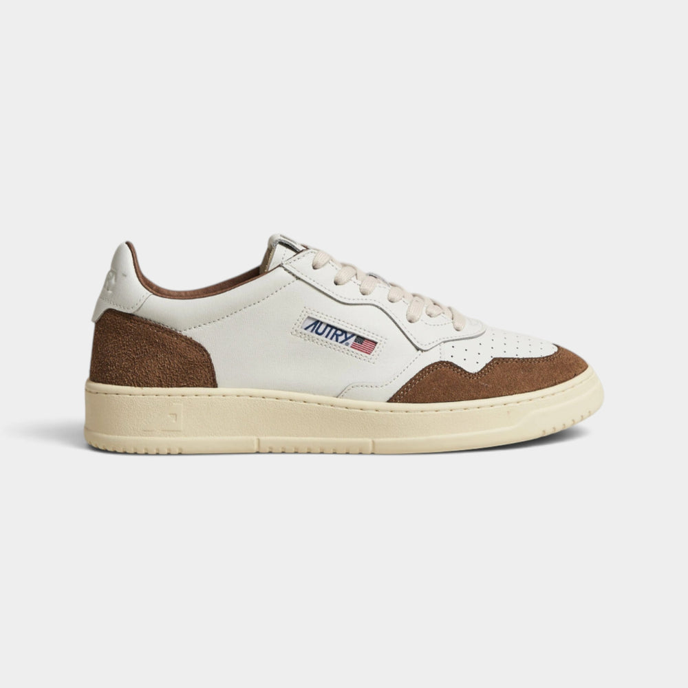 Autry Medalist Leather Low White Tobacco