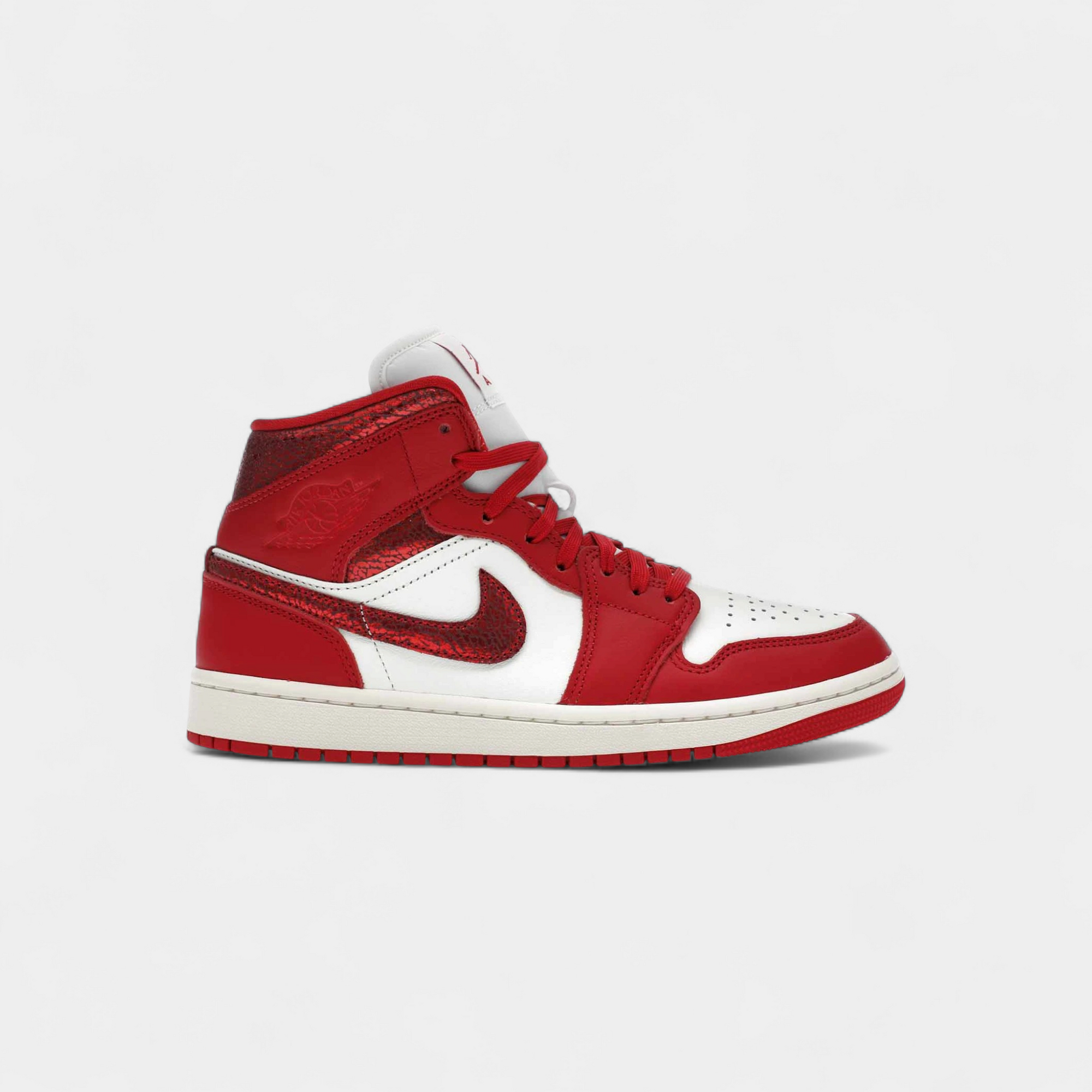 Jordan 1 Mid SE Red Cracked Leather (Women's)