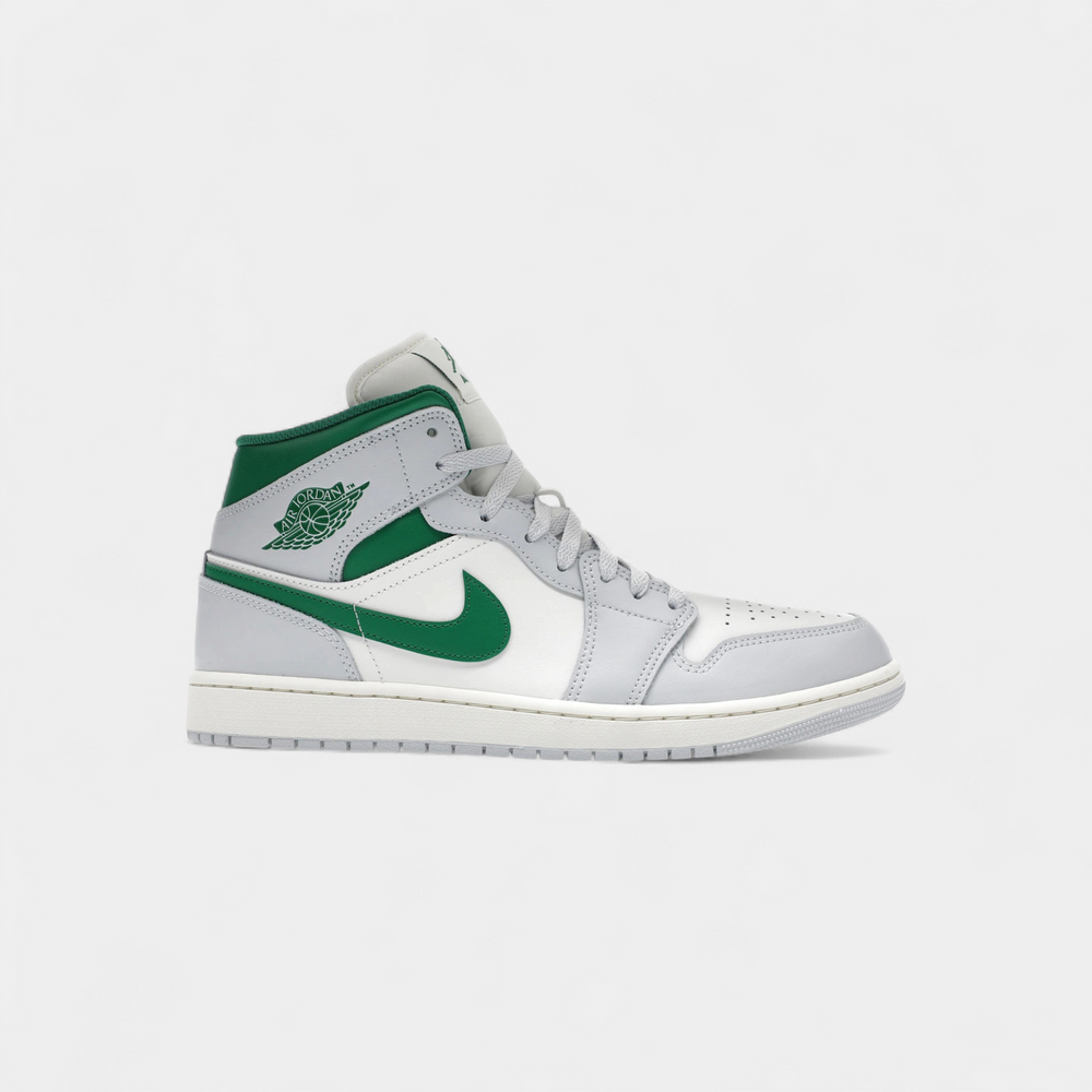 Jordan 1 Mid White Pure Platinum Pine Green