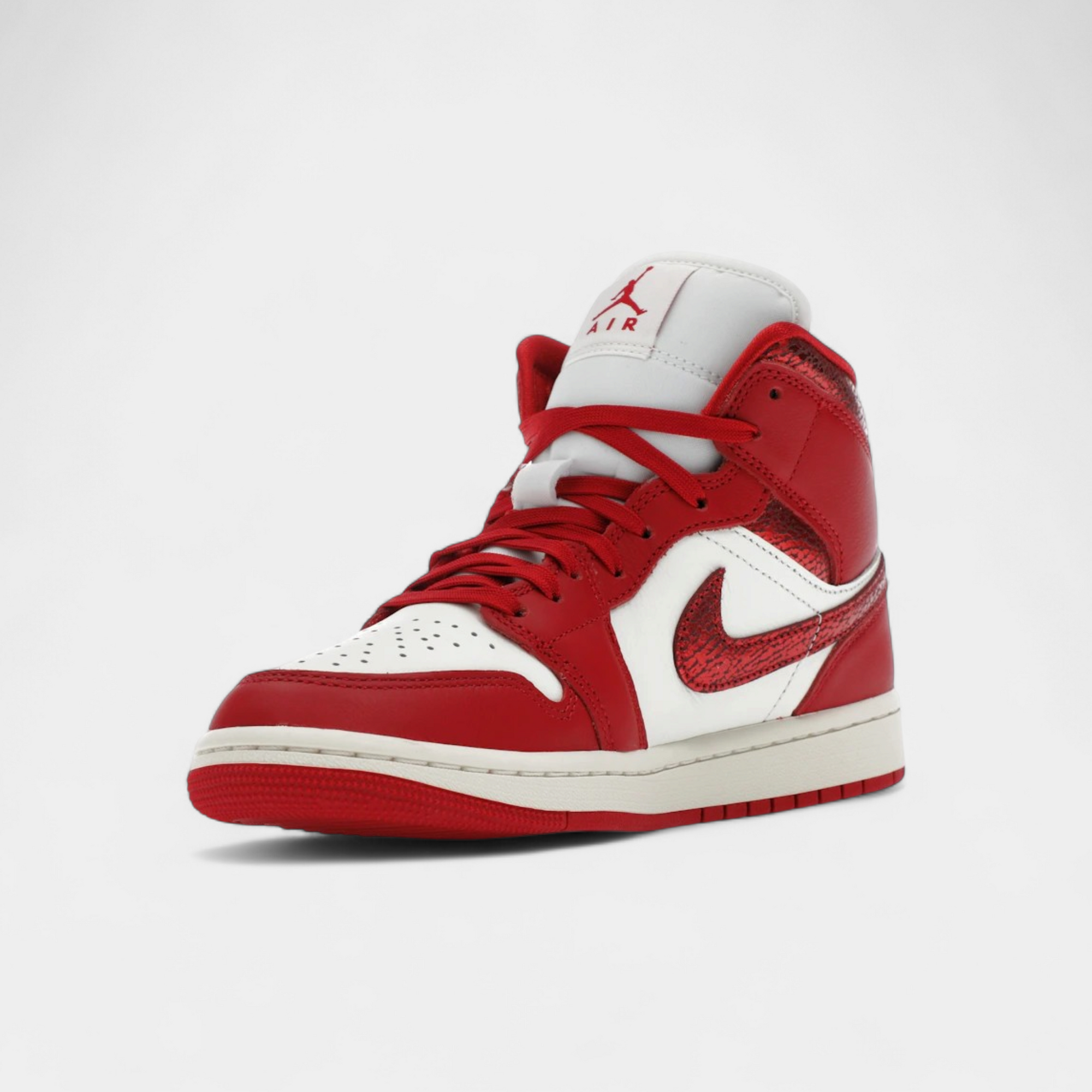 Jordan 1 Mid SE Red Cracked Leather (Women's)