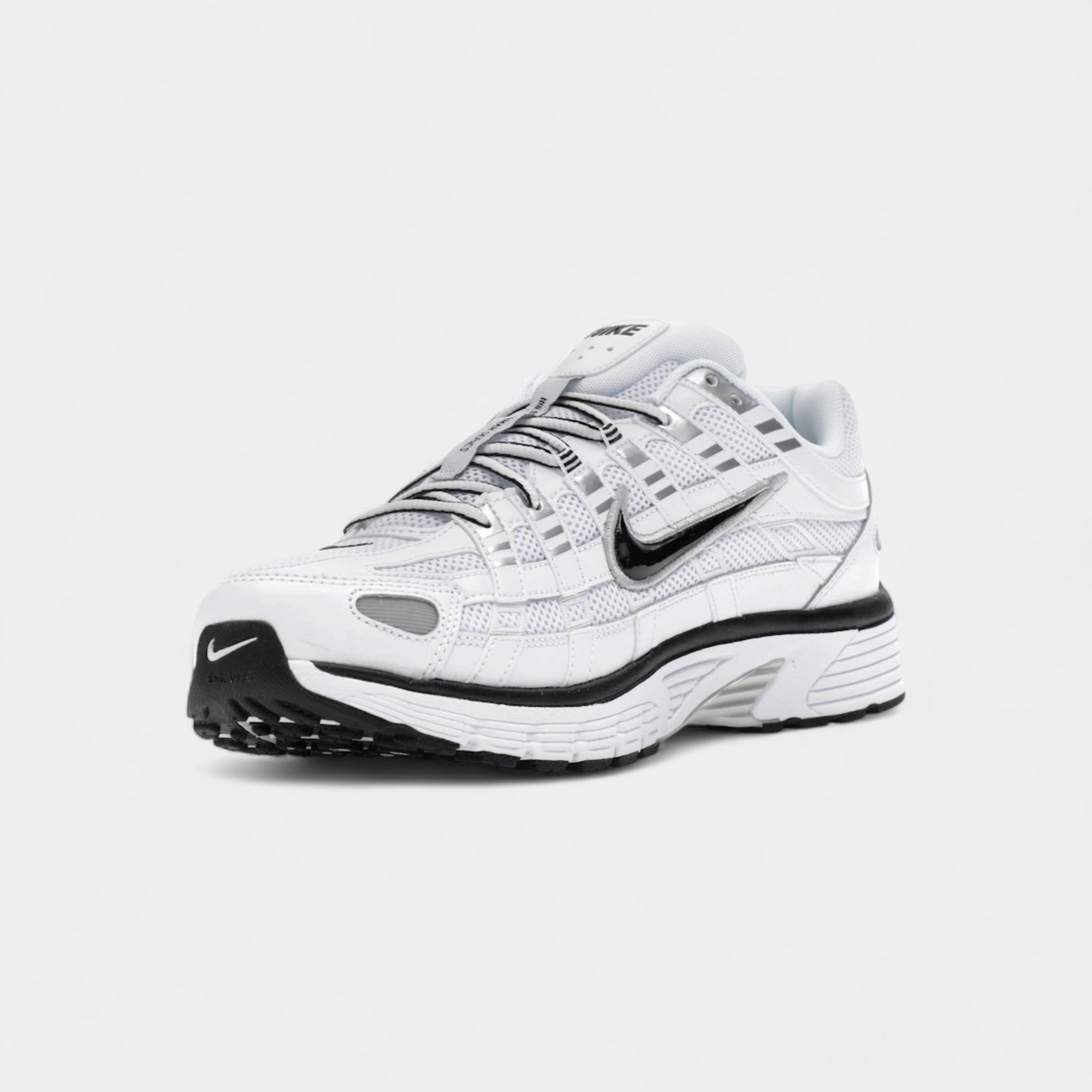 Nike P-6000 White Metallic Silver Black