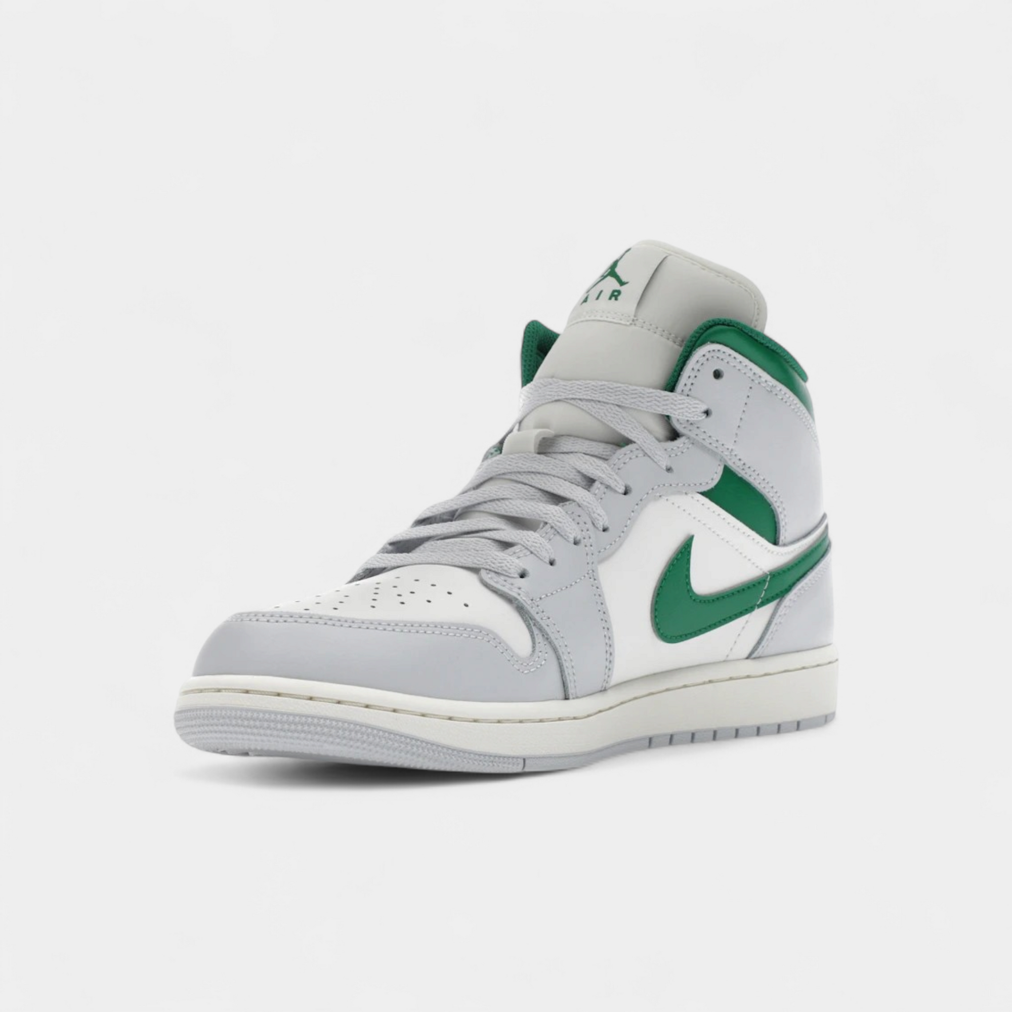 Jordan 1 Mid White Pure Platinum Pine Green