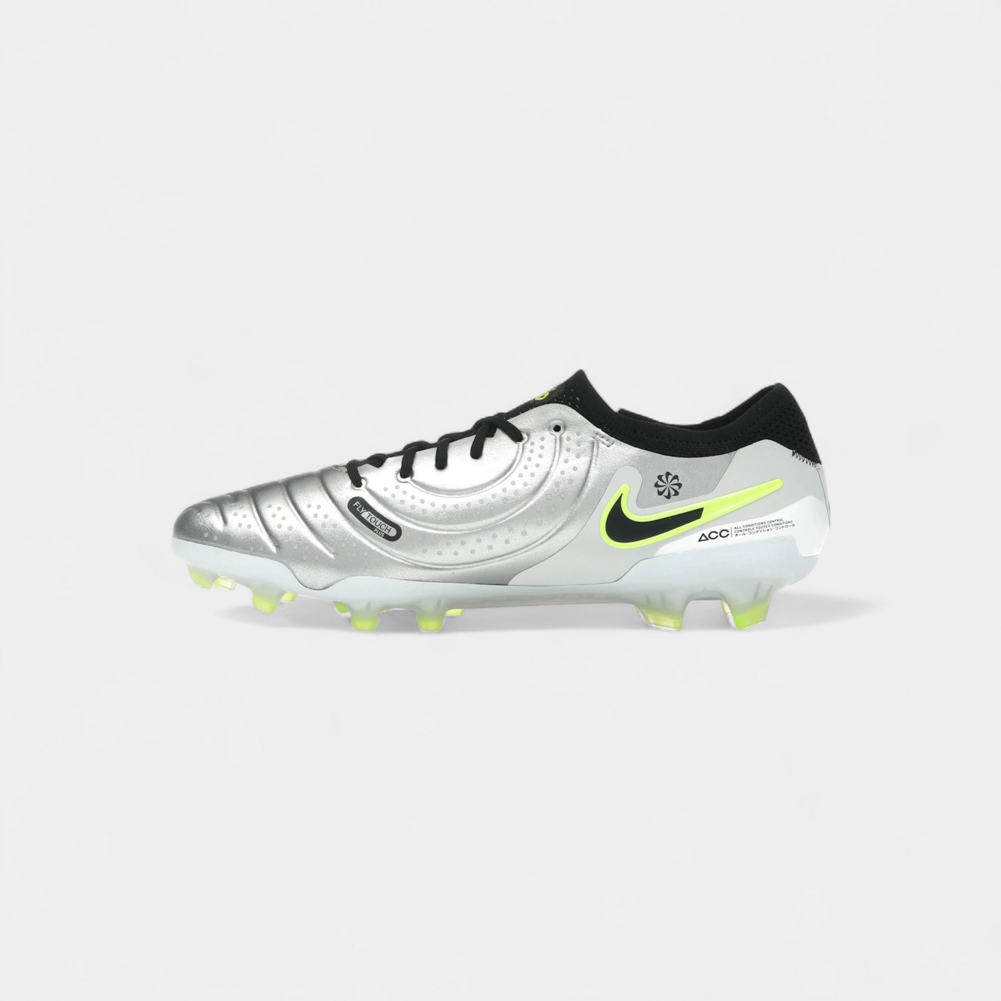 Nike Tiempo Legend 10 Elite FG Metallic Silver Volt Black