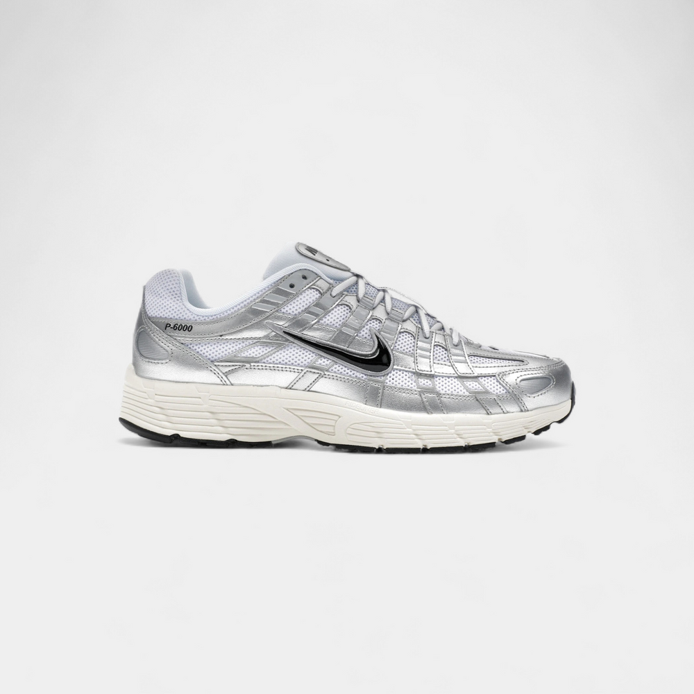 Nike P-6000 White Metallic Silver Flat Silver Black